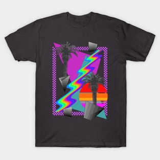 Synthwave Collage with Rainbow T-Shirt